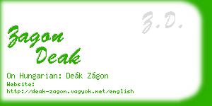 zagon deak business card