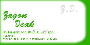 zagon deak business card